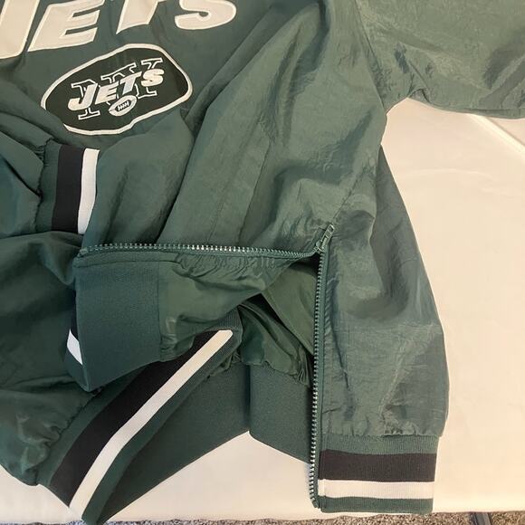 New York Jets TEAM NFL Vintage Sideline Pullover Windbreaker Jacket Size XL - Picture 8 of 10